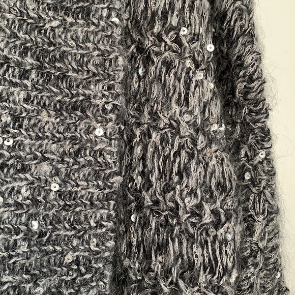 Charcoal sequin cropped Express brand cardigan size xs - Picture 3 of 5